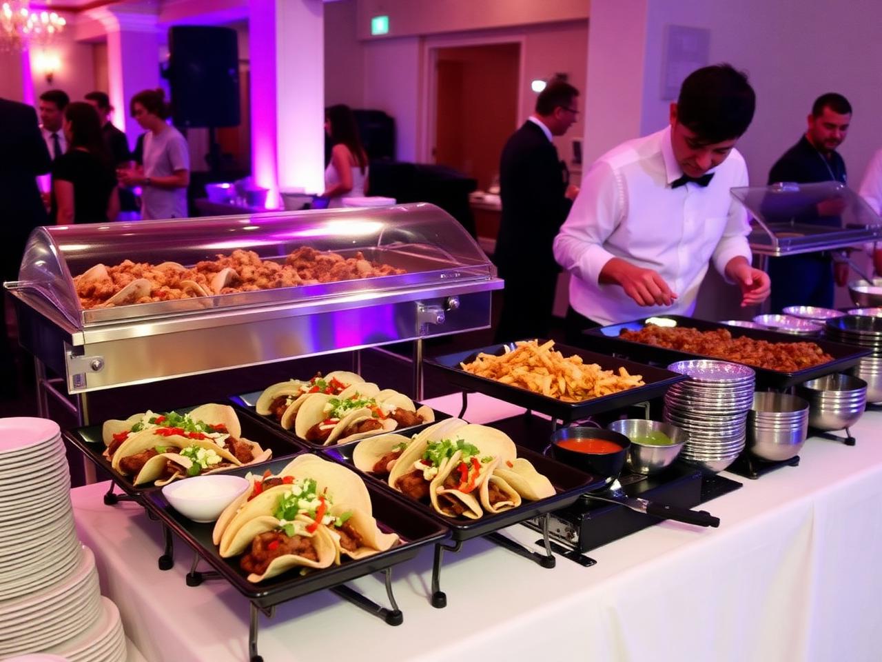 Catering taco bar setup